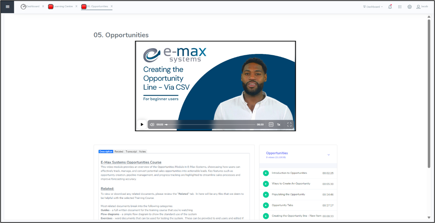 Accessing E-Max ERP Training